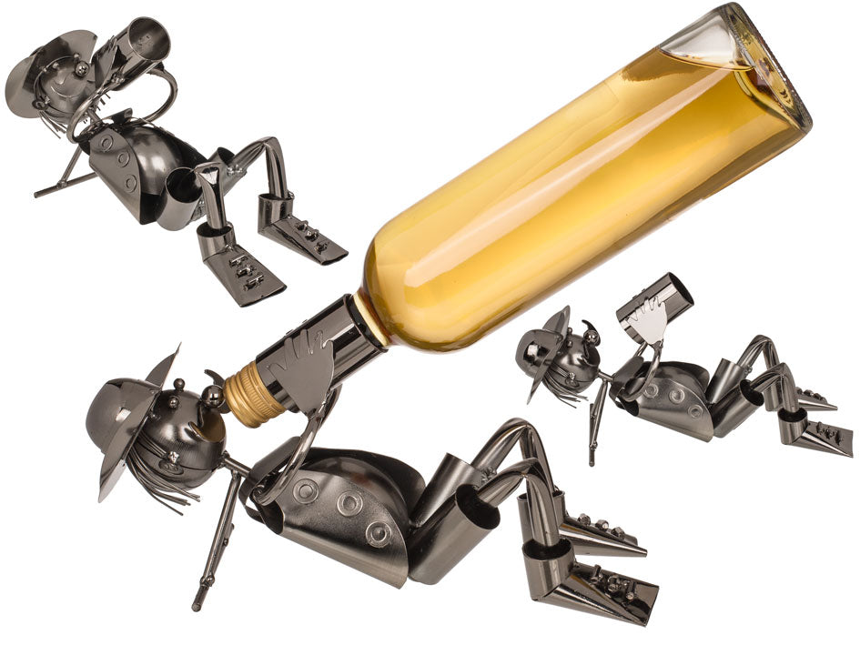Metalni stalak za vino - putnik, mogućnost personalizacije graviranjem