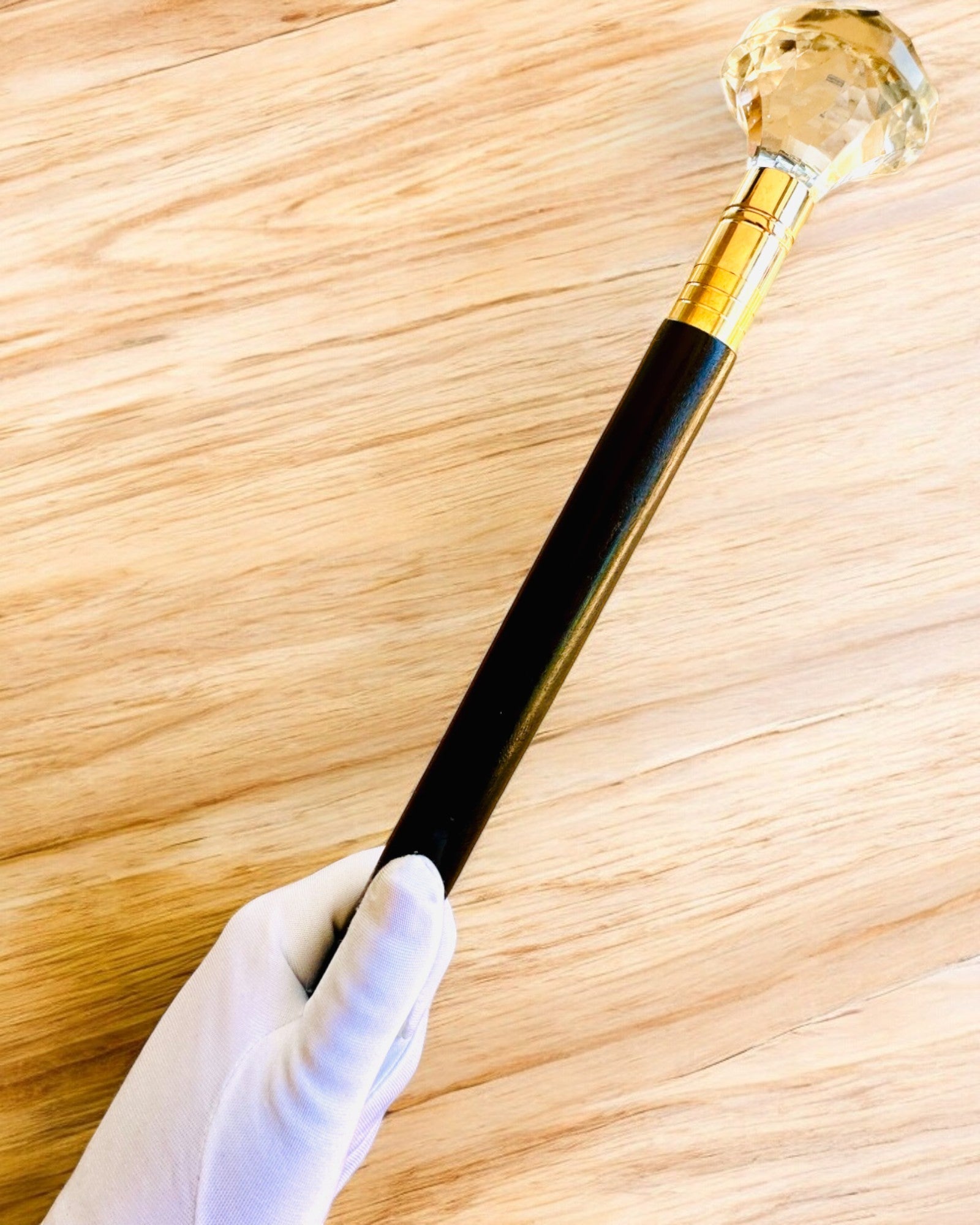 Тростина для прогулянок "Білий Діамант" - Дерев'яна Ручної роботи, можливість гравіювання