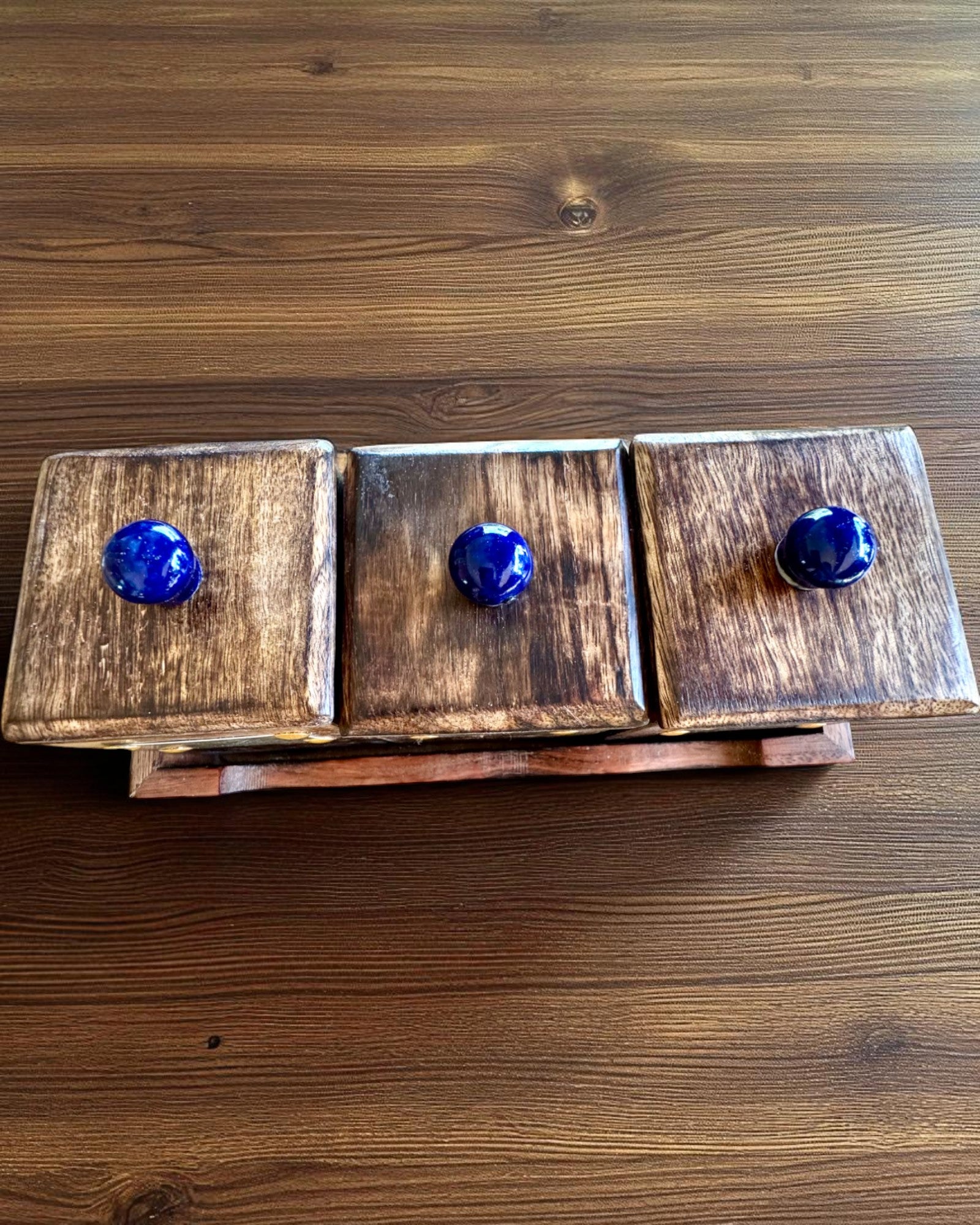 Rinkinys Royal Trio – Arbata, Kava, Cukrus iš Shisham medienos, rankų darbo, su graviravimo galimybe dovanai