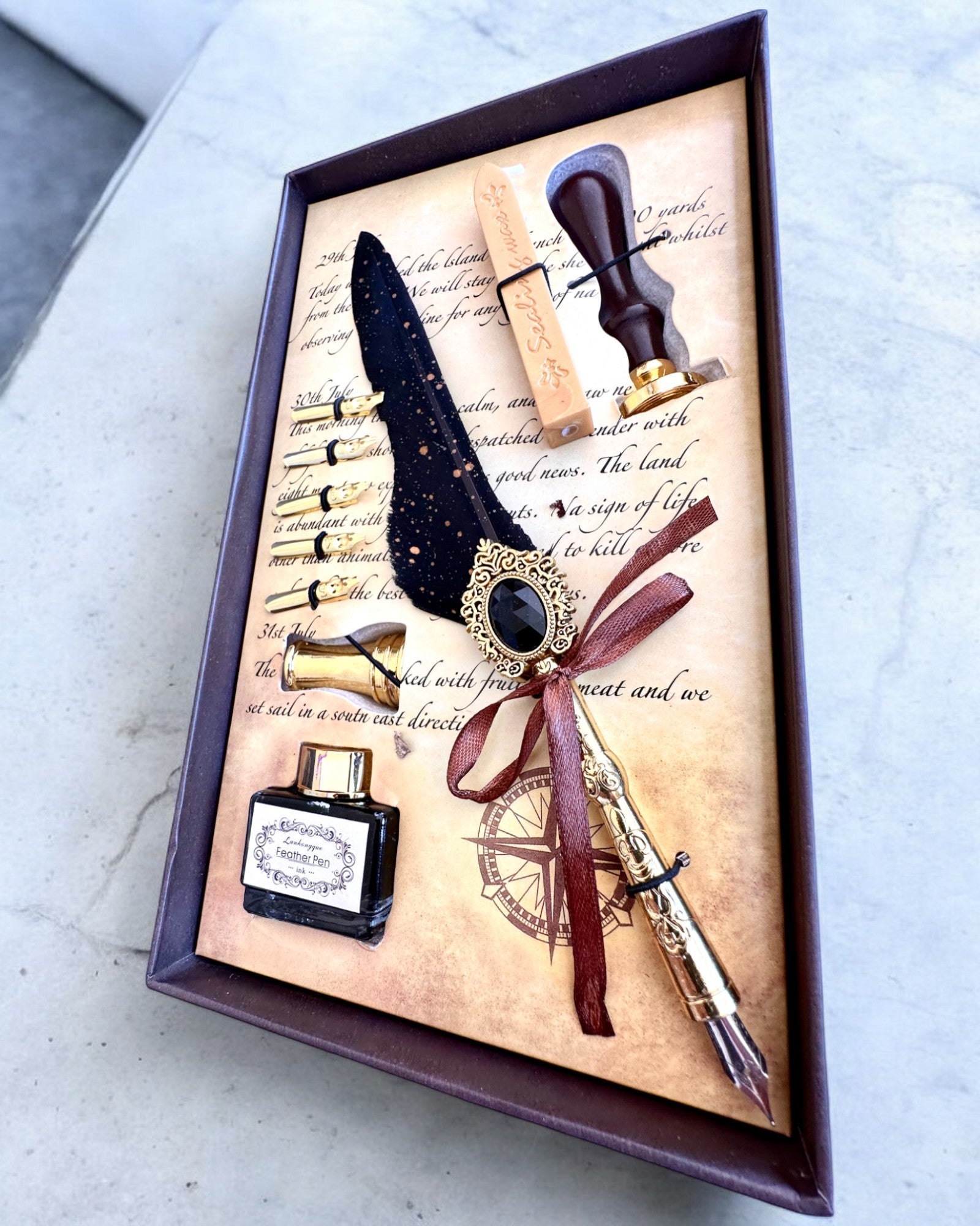 Каліграфічний набір "Елегантність на практиці" з опцією гравіювання, на подарунок. 2 варіанти кольорів на вибір