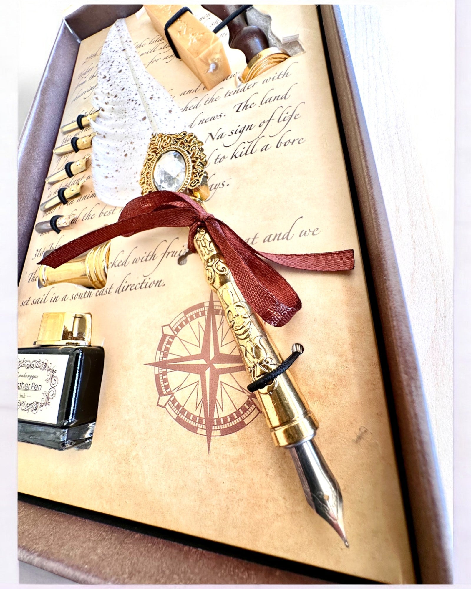 Каліграфічний набір "Елегантність на практиці" з опцією гравіювання, на подарунок. 2 варіанти кольорів на вибір