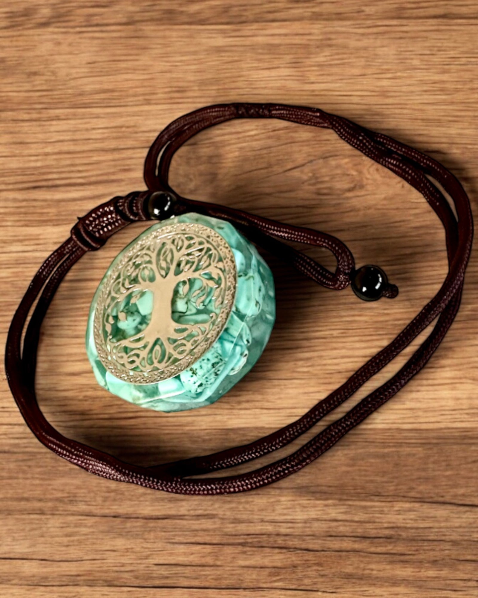 Амулет "Дерево Життя" з бірюзою – Ваша особиста сила, намисто на подарунок, персоналізація гравіюванням