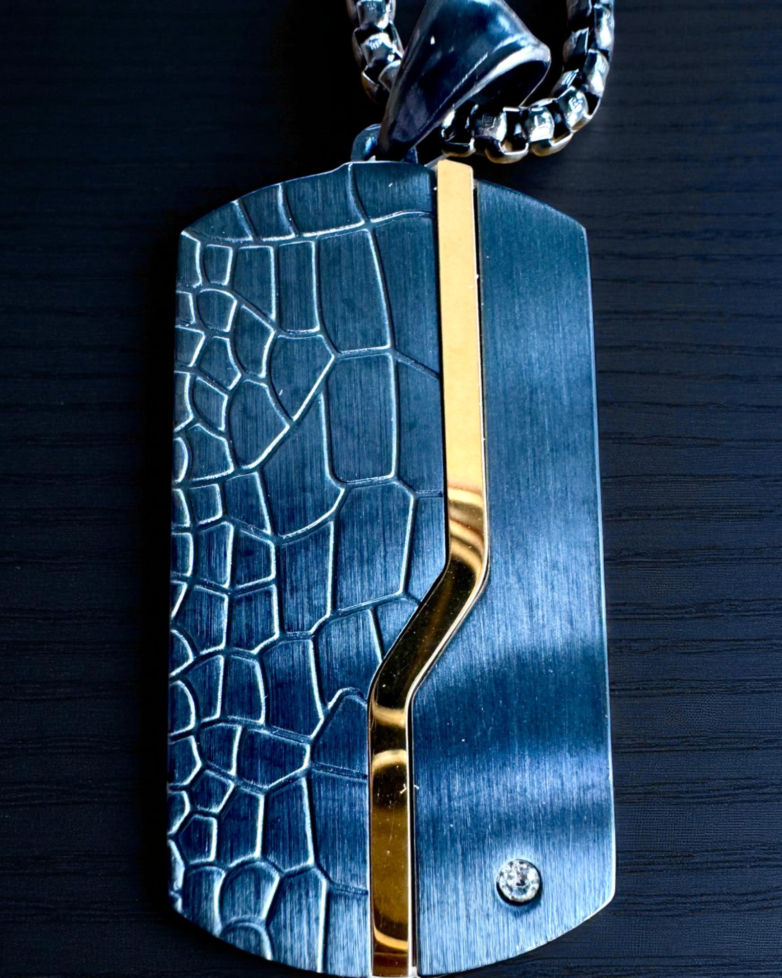 Muška ogrlica Dog Tag „SteelVision” – nehrđajući čelik, 15 varijanti, personalizacija gravurom