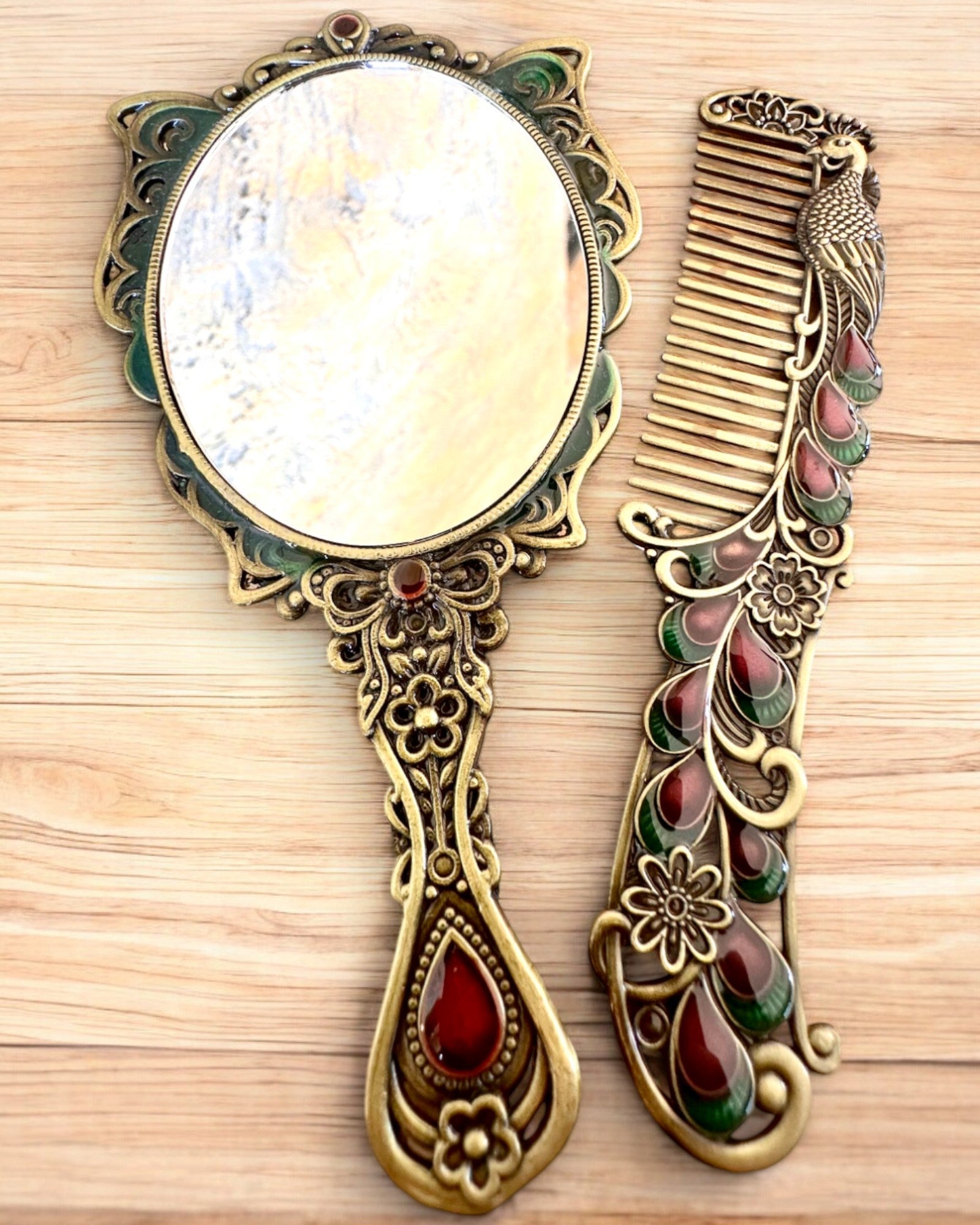 Zrcadlová sada "Motýlí elegance" s hřebenem