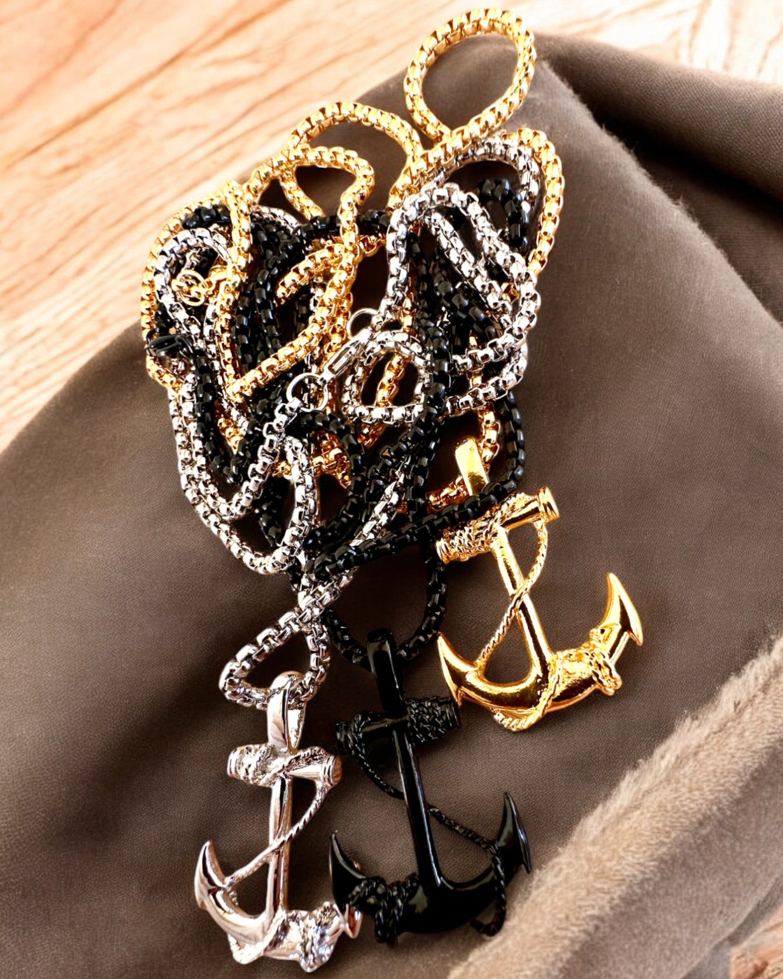 Якір Рішучості, Морський Амулет, намисто, можливість персоналізації гравіюванням на подарунок, 3 варіанти на вибір