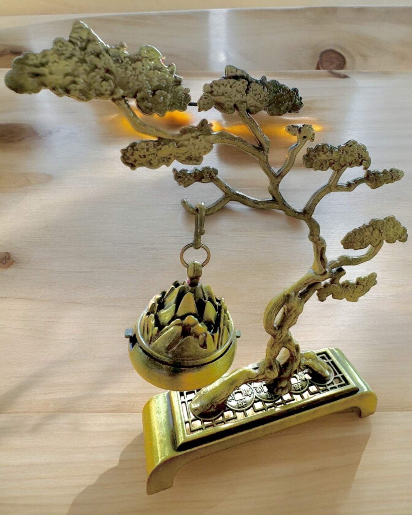 Elegants metāla bonsai vīraka turētājs - iespēja personalizēt ar gravējumu dāvanai