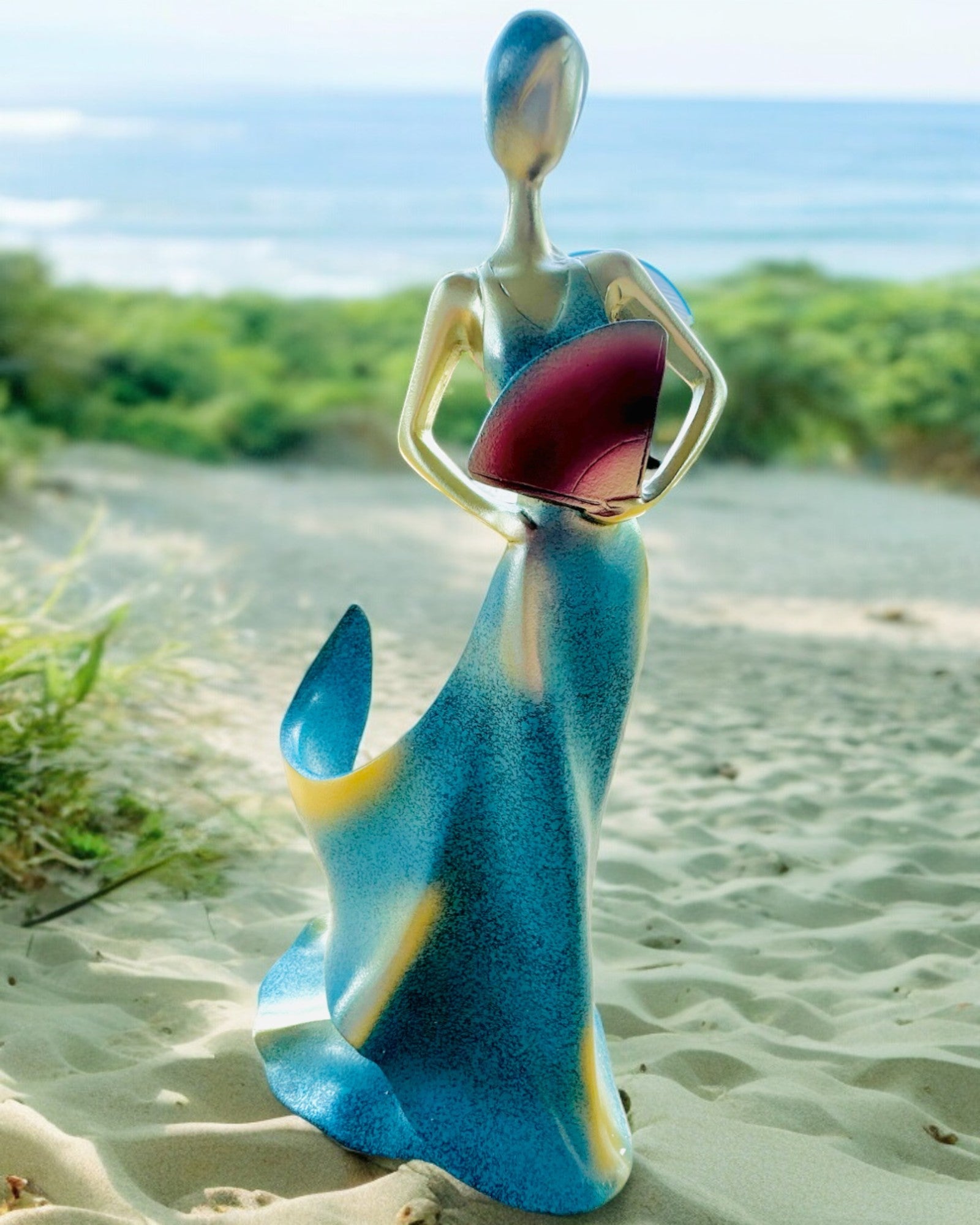 Suport Elegant pentru Sticlă - Statuia Doamnei - personalizare cu gravură, 2 variante la alegere