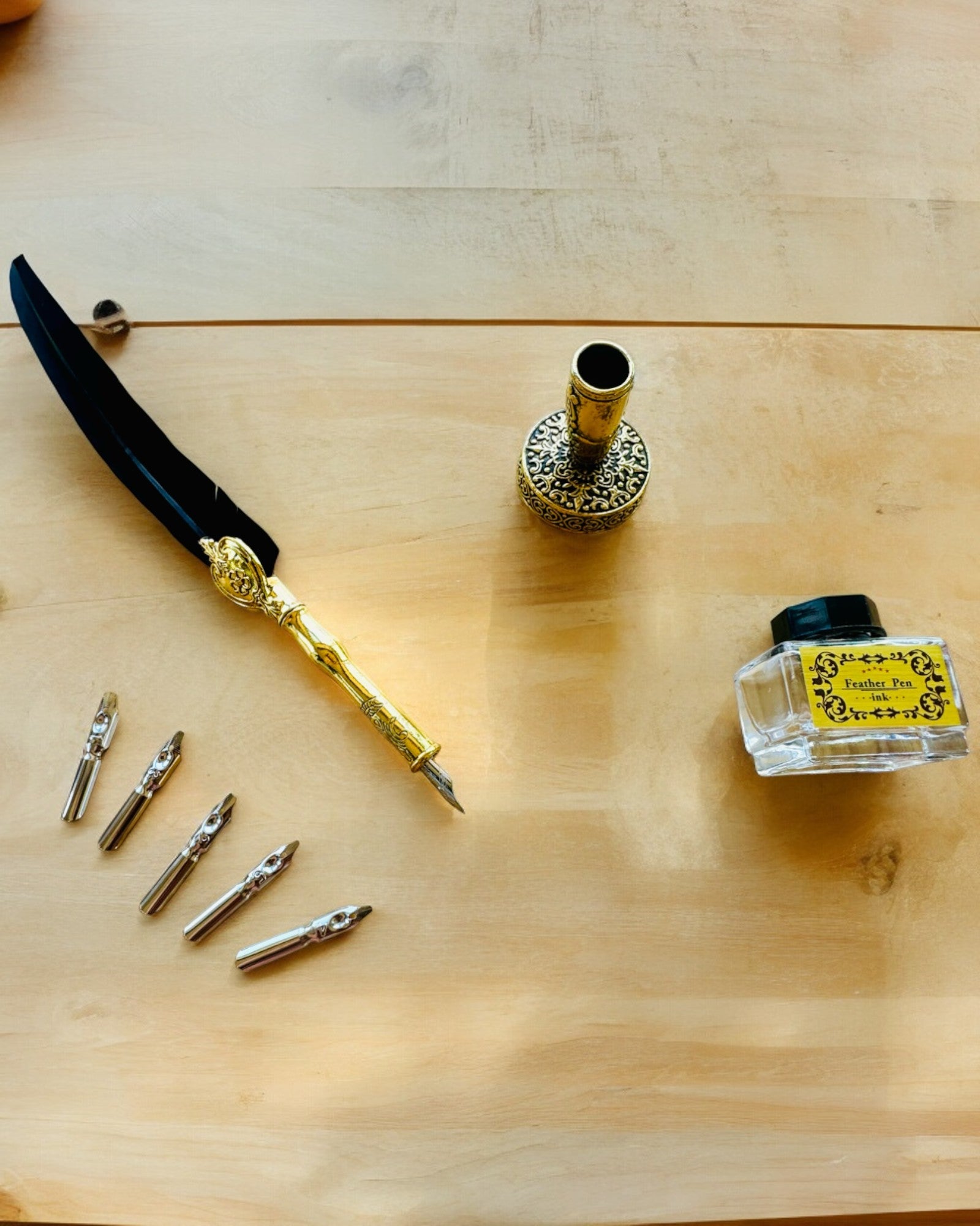 Elegant Goose Feather Pen with Accessory Set - Royal Quill, customizable with engraving