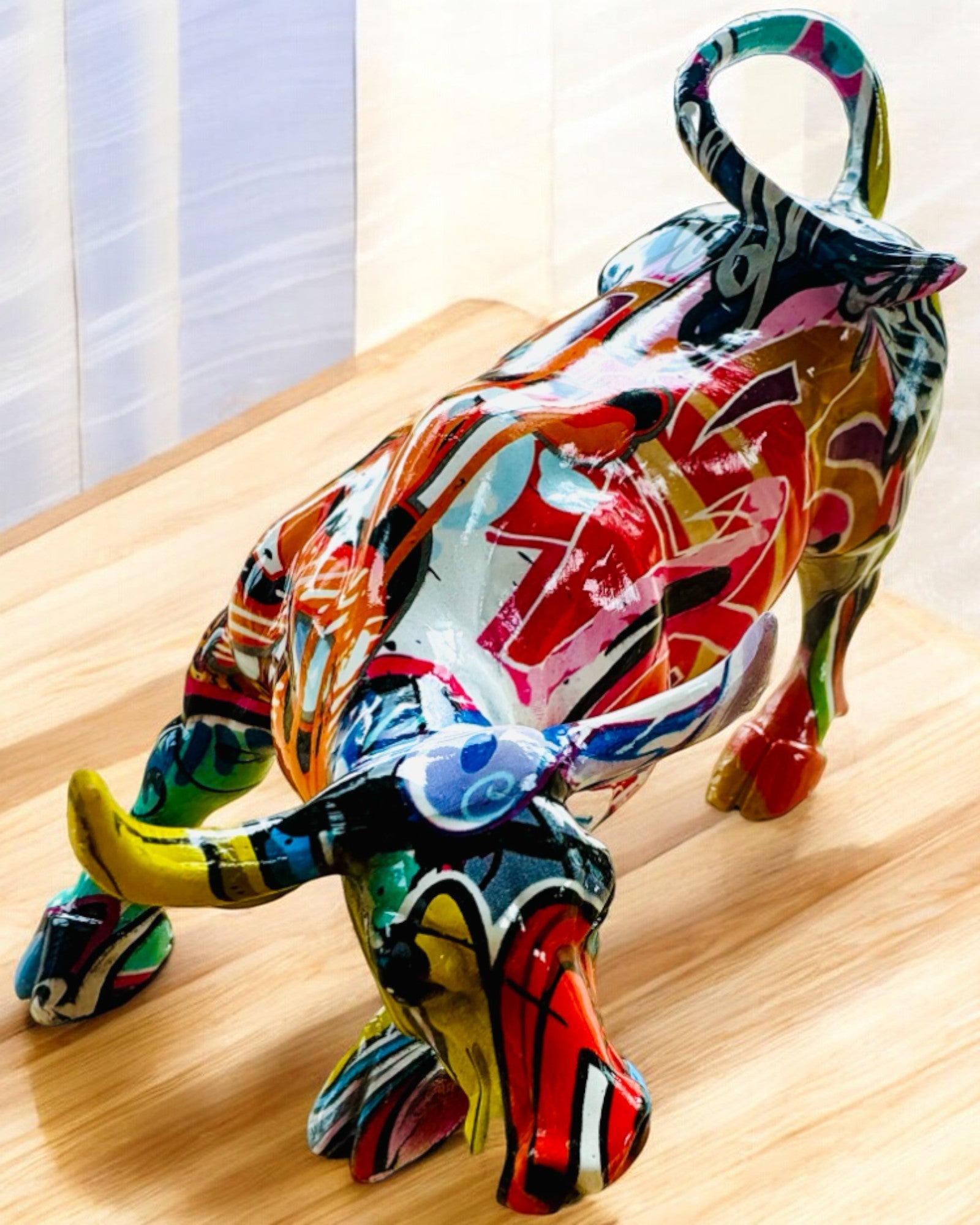 Sculptură Decorativă Taur "BullArt" – Artă Unică cu Opțiune de Gravare - 4 variante de culoare, pentru cadou personalizat