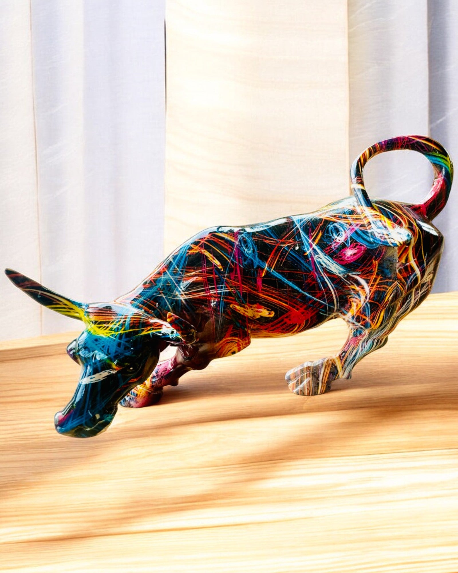 Sculptură Decorativă Taur "BullArt" – Artă Unică cu Opțiune de Gravare - 4 variante de culoare, pentru cadou personalizat