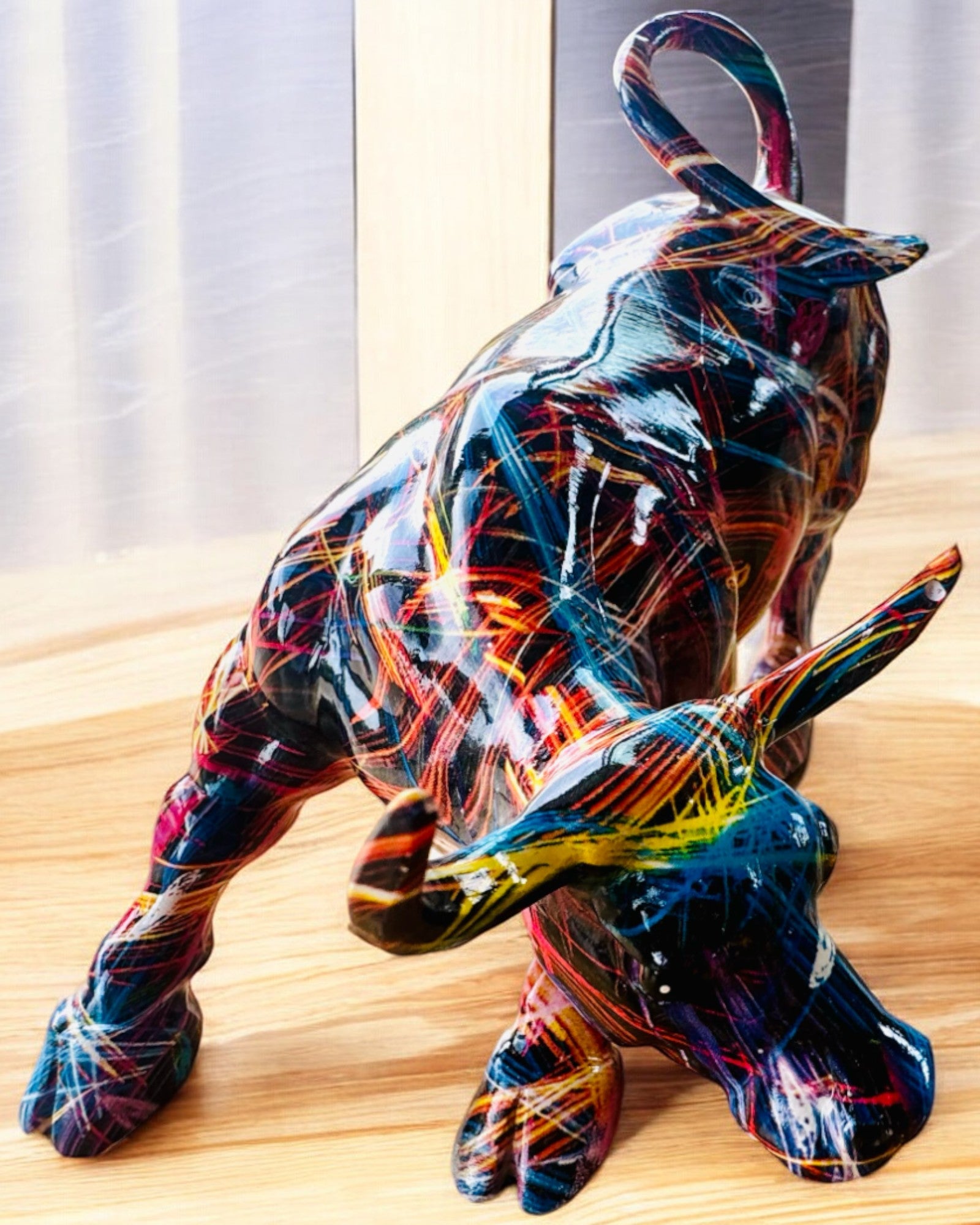 Sculptură Decorativă Taur "BullArt" – Artă Unică cu Opțiune de Gravare - 4 variante de culoare, pentru cadou personalizat