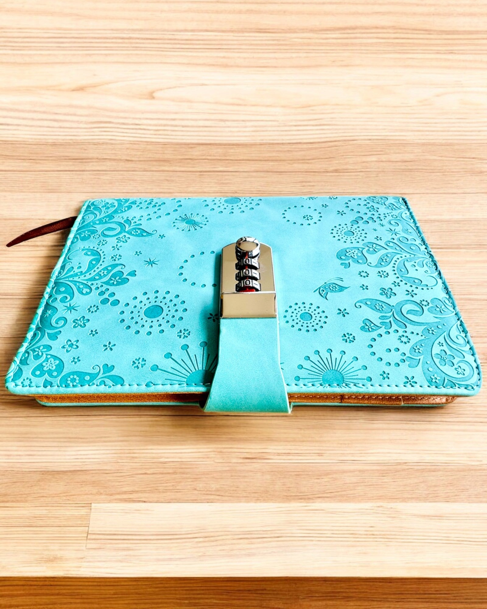 Exclusive Notebook, PU Leather, A5 with Combination Lock - "Secret Journal", personalization with engraving