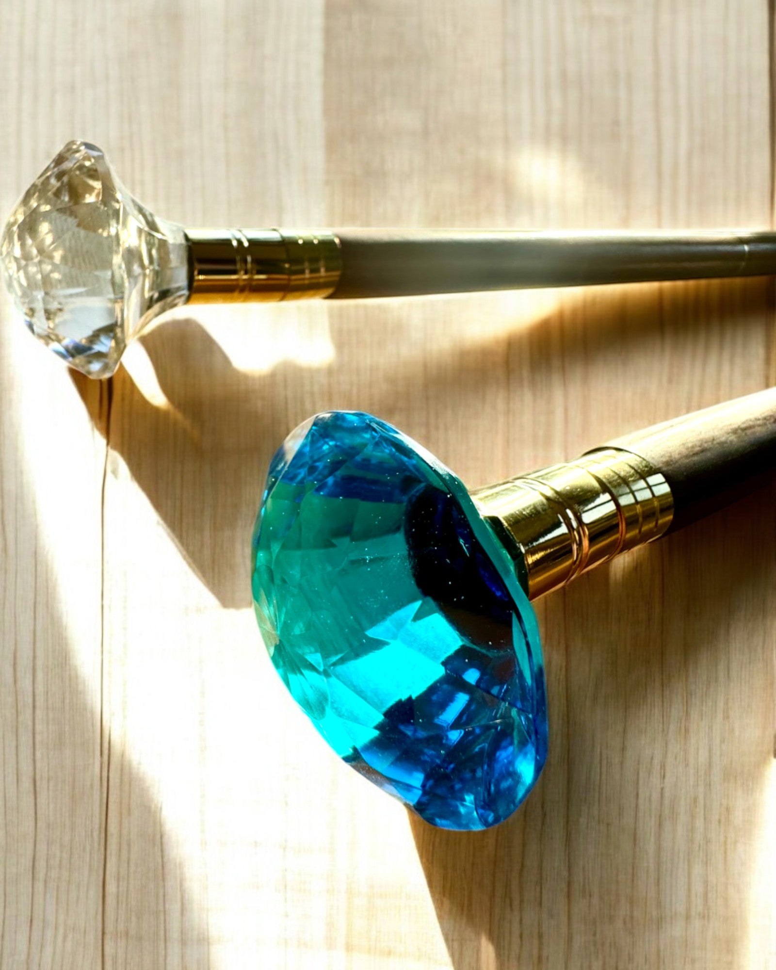 Тростина для прогулянок "Діамант у бронзі" - Дерев'яна Ручна робота, можливість гравіювання