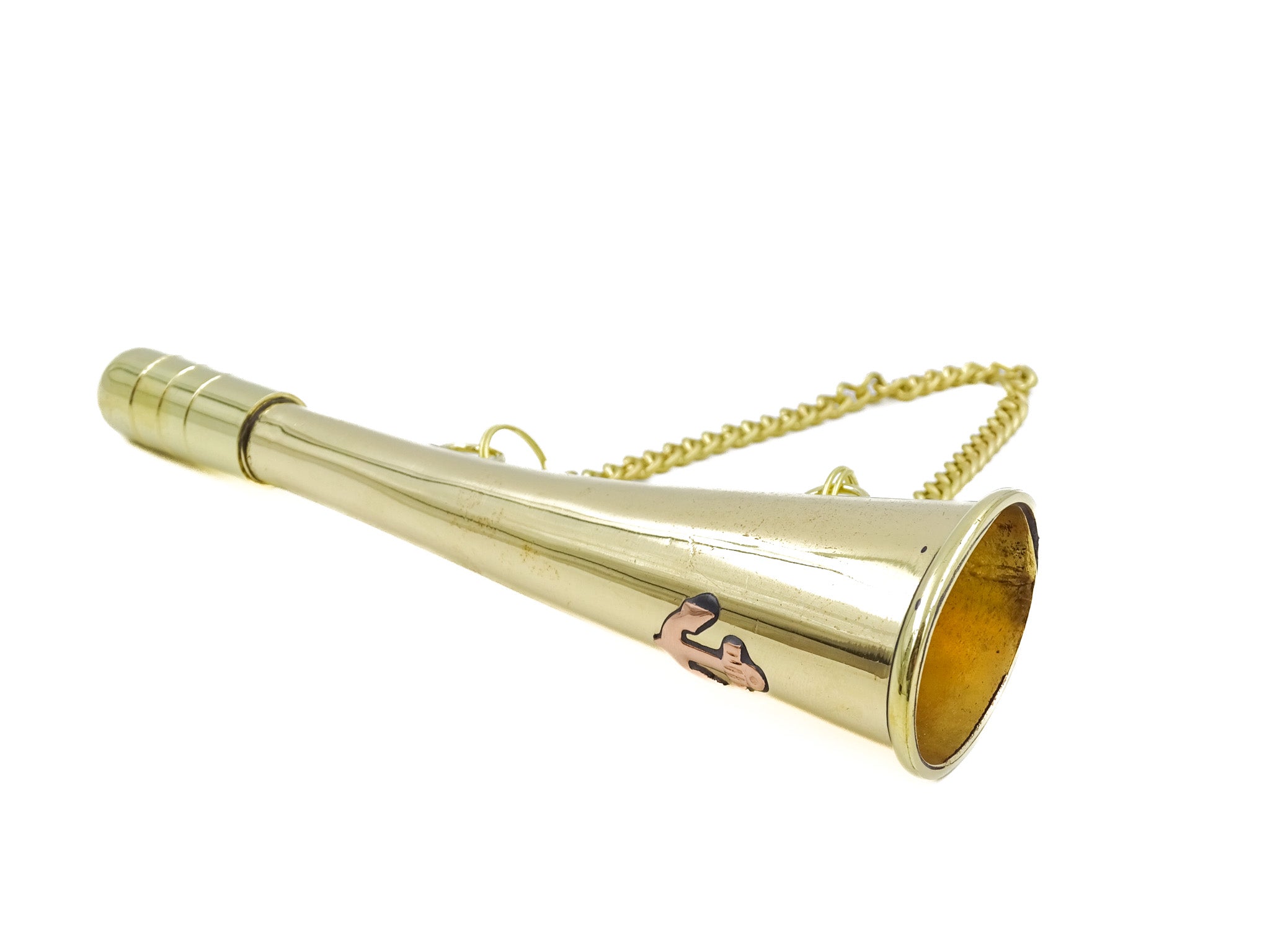 Corn de semnalizare mic din alamă cu lănțișor - corn de ceață MIW135
