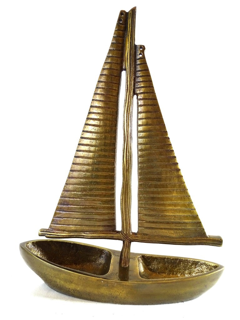 Model jachty zlatý hliník, výška 38cm - N-3670