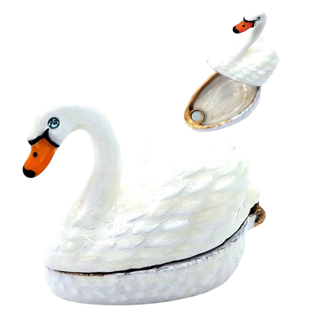 Výjimečná kovová dárková krabička – Labuť - B0736-02