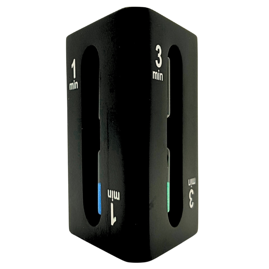 1-3-5 Minute Three-Sided Black Hourglass - Ideal for Board Games - STW6