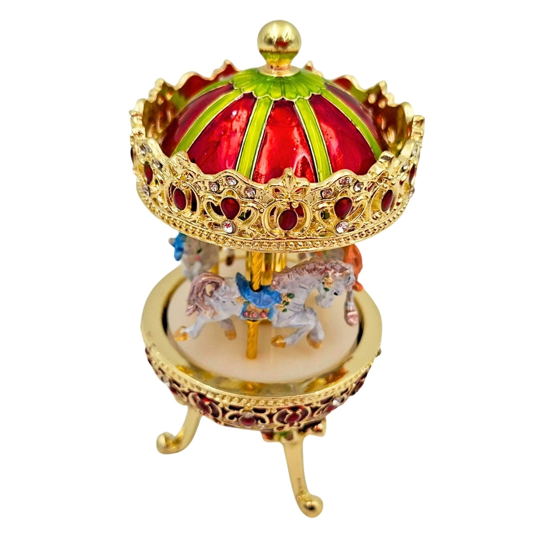Metal Carousel Music Box - Premium Decoration - Gift for a Girl - MX-014