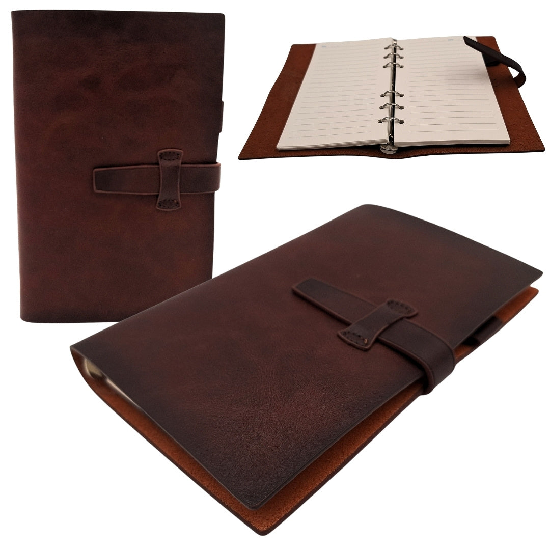 Elegantní kožený zápisník A6 retro vintage se zapínáním – památník – EE3