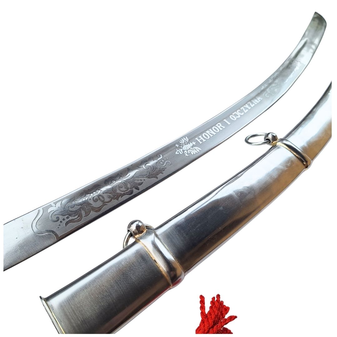 Replica of the 1917 “Radziwiłłówka” Cavalry Sabre with the Inscription “Honor and Homeland” – Personalized Engraving, Elegant Gift, Unhardened Steel, 91 cm Long