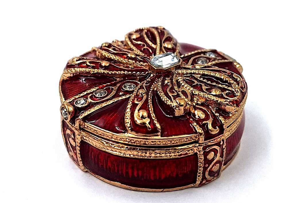 Cutiuță metalică de cadou exclusivistă, cu cristale - B0118-08