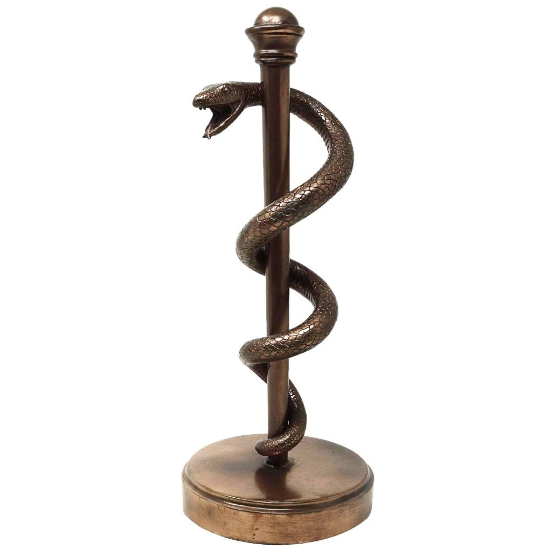Figurină toiagul lui Esculap, cadou pentru medic - 30 cm, rășină - MC-9634