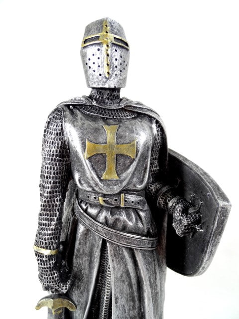 Figurină de cavaler cruciat 30cm cu gravură