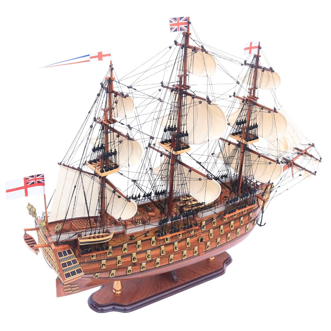 Exclusive Large 94cm HMS Prince warship sailing model with the option of personalization by engraving