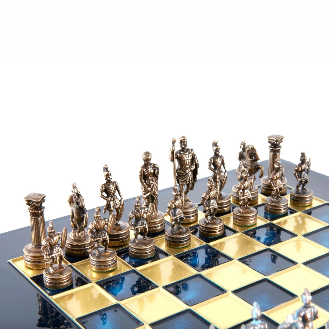 Luxury Brass Chess Set 28 x 28 cm – Exclusive Gift - S3BBLU