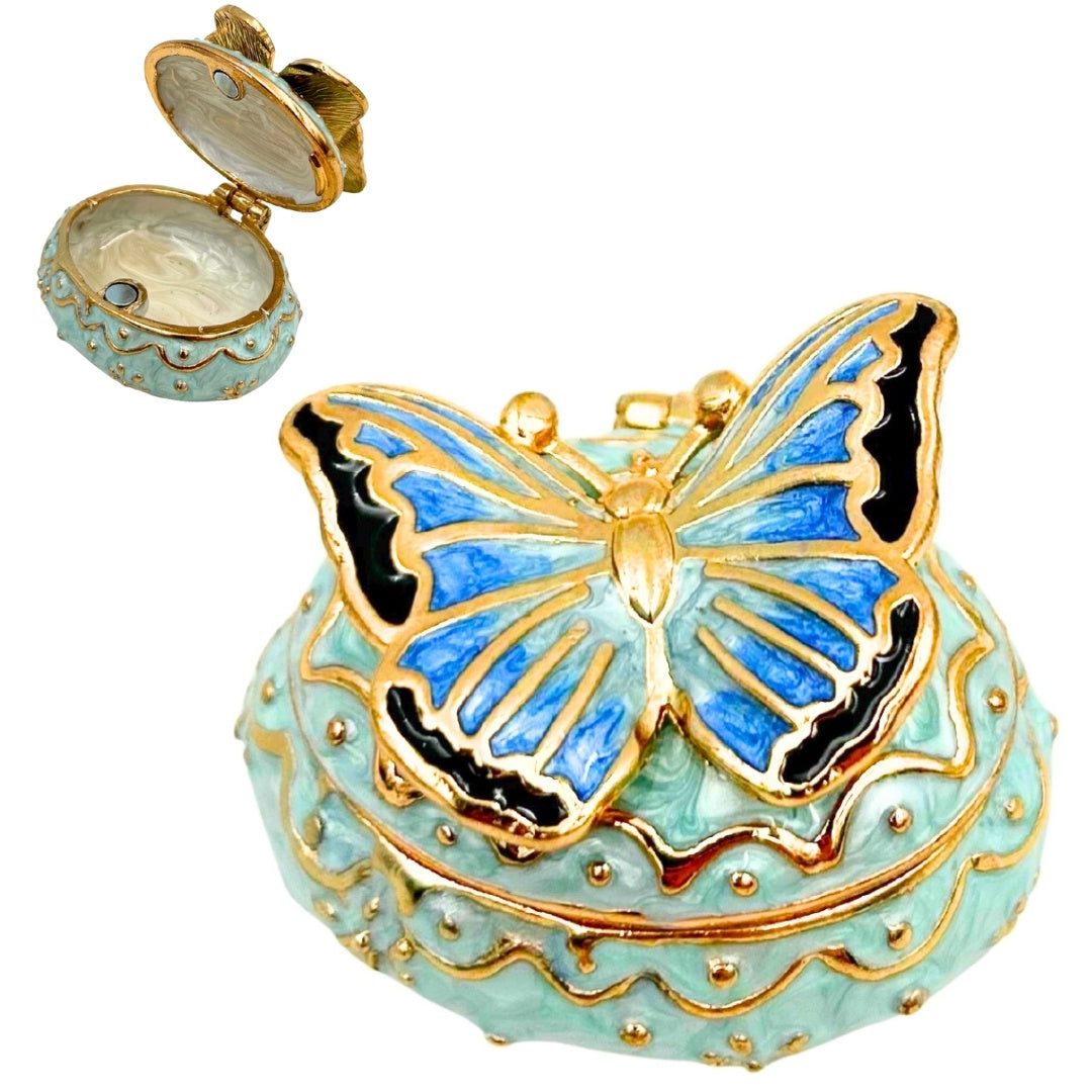 Exclusive Jewelry Box Trinket Box - Butterfly with Crystals - B0782-00BL