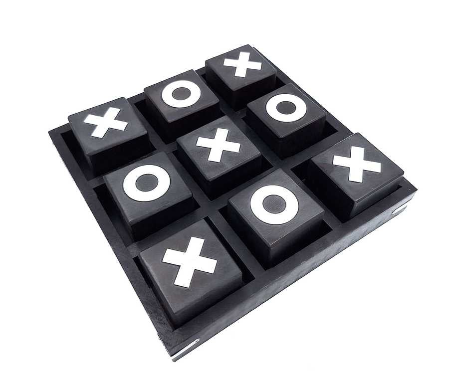 X și 0 mare din lemn 24x24cm - Joc strategic elegant - G1079/B