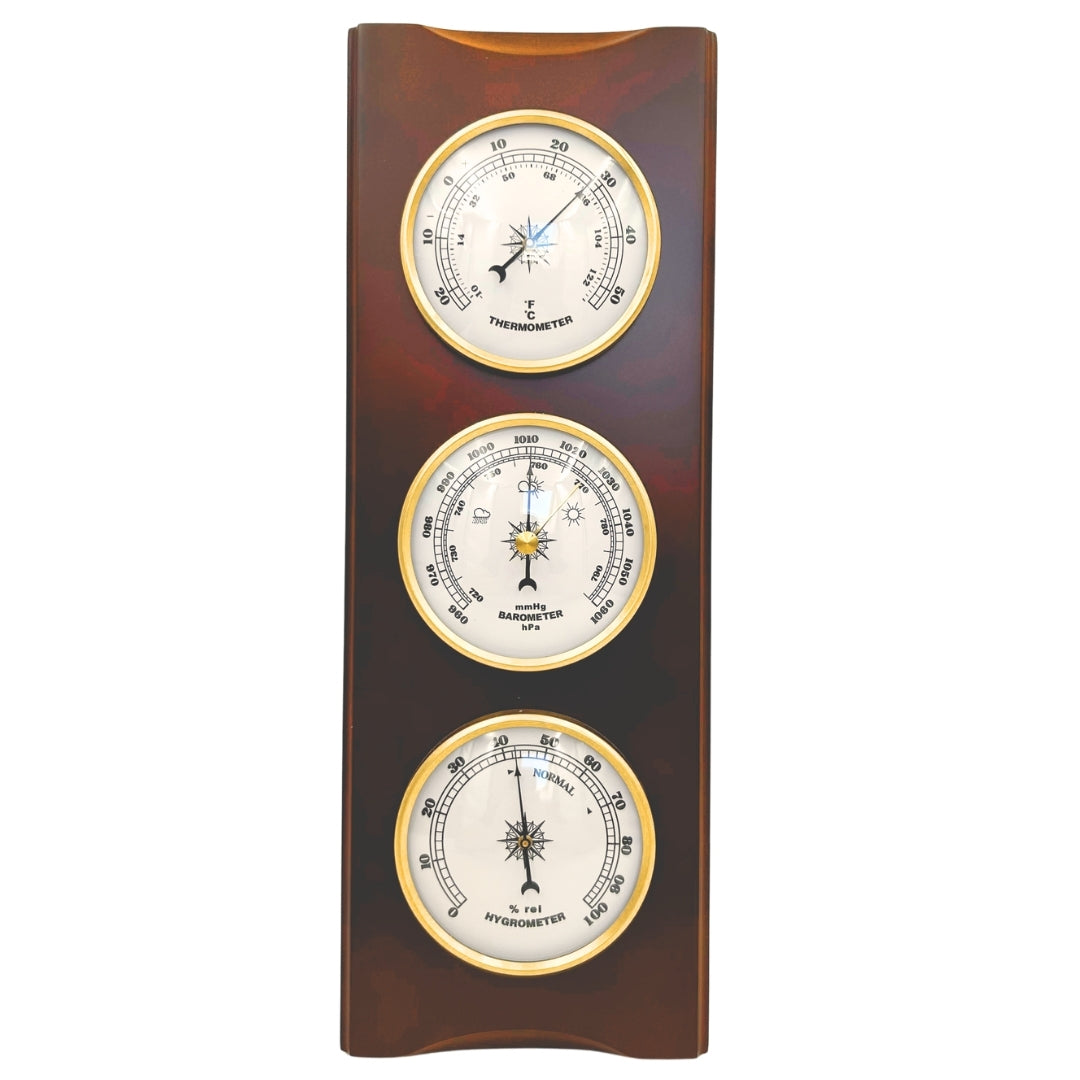 Elegant Weather Station – Barometer Thermometer Hygrometer 36cm Retro - YG336