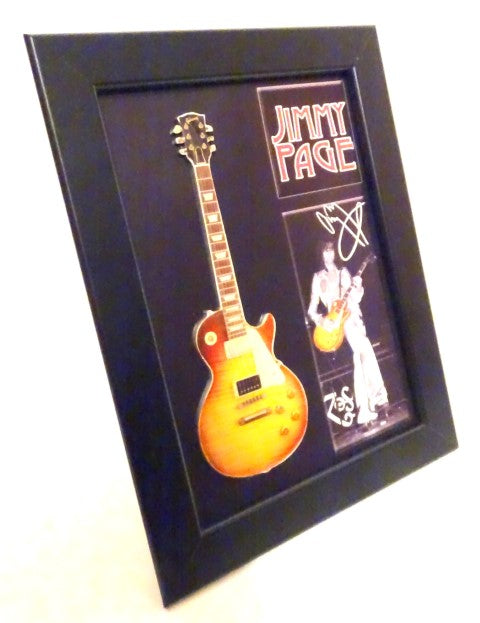 Mini Guitar in the Style of Jimmy Page in a Frame FMG-012