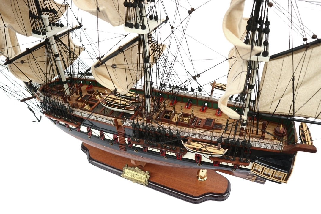 Exclusive Large 100cm USS Constitution sailing ship model with the option of personalization by engraving