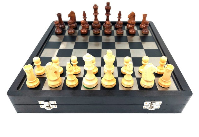 Wood and Metal Chess Set 33x33cm - G334B