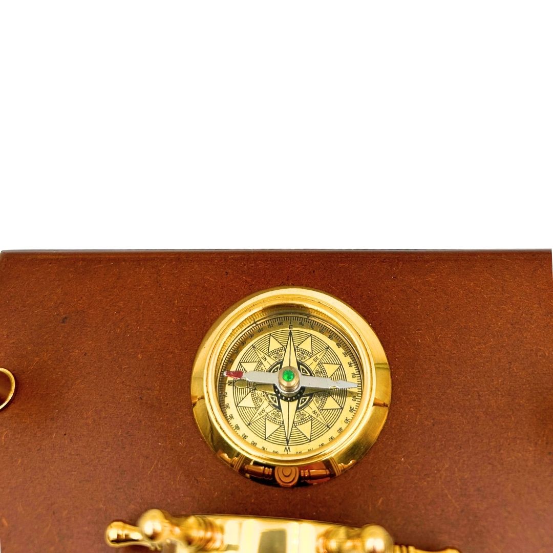 Nautical Desk Set – Ship's Wheel, Compass, Pen Holders – TT019