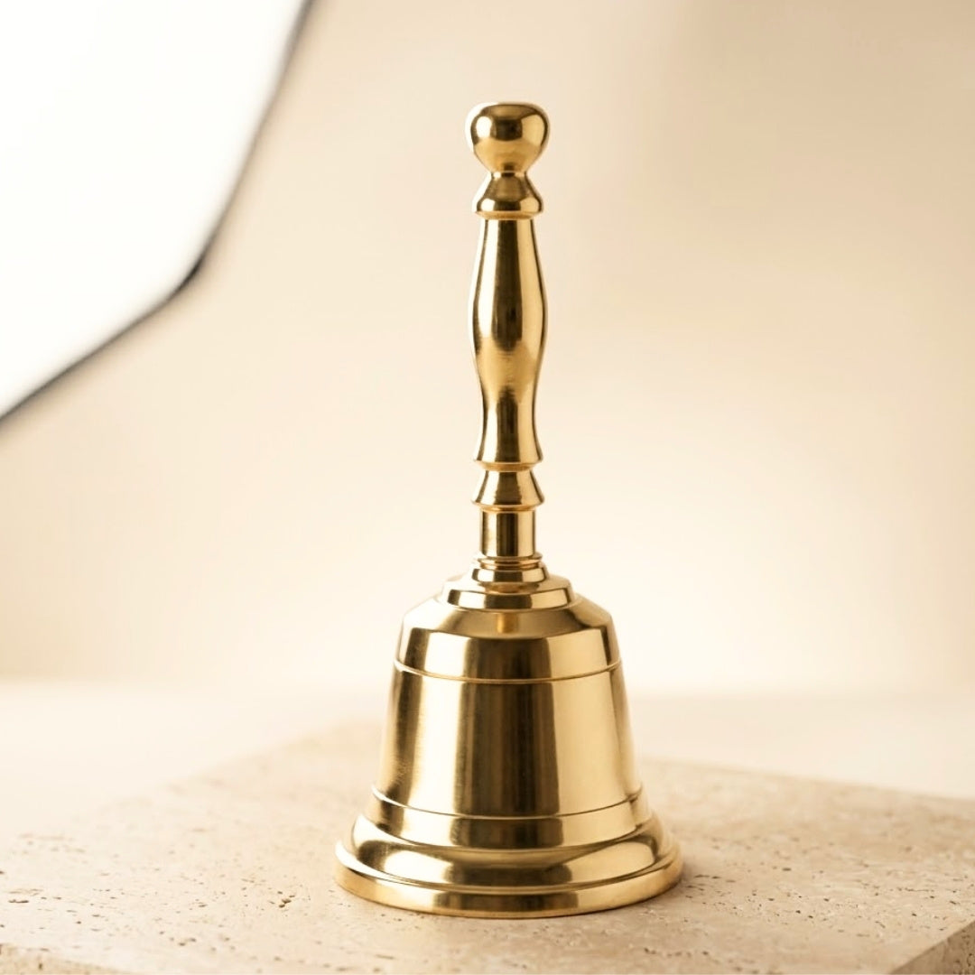 Small Bell, Brass Hand Bell 11,5cm - NI7674