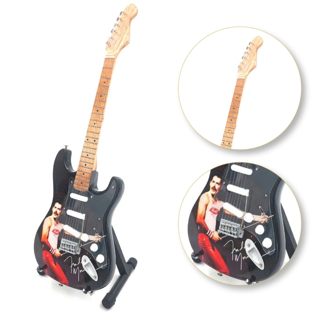 Mini chitară de colecție, seria Eroii Rockului, Freddie Mercury Queen - MGT-8617