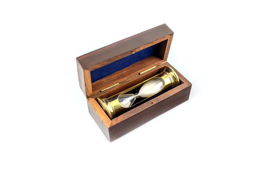 Sand hourglass in a wooden box, 3 minutes - ROUND STP99