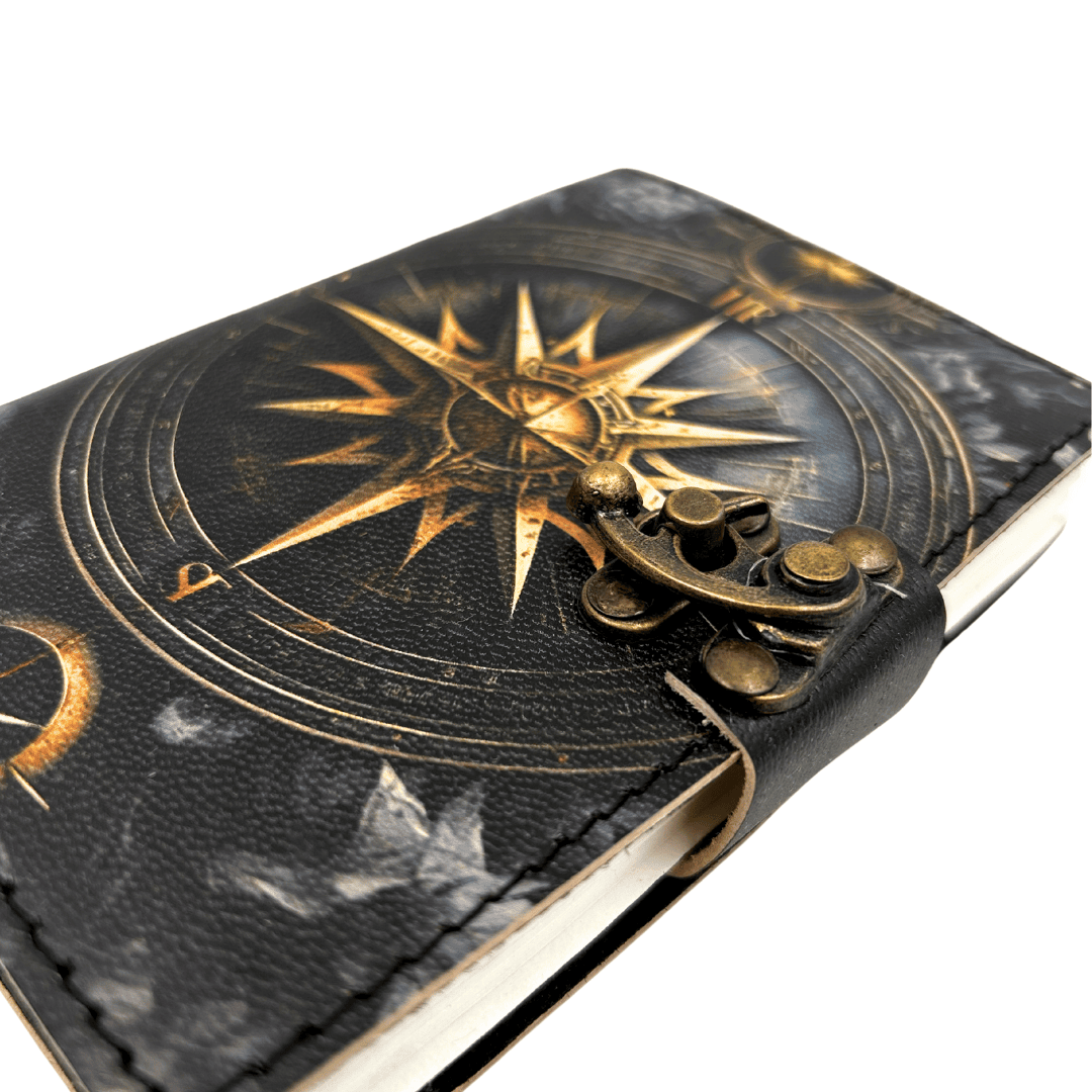 Leather Notebook Retro Diary Compass Rose 200 pages - AH12