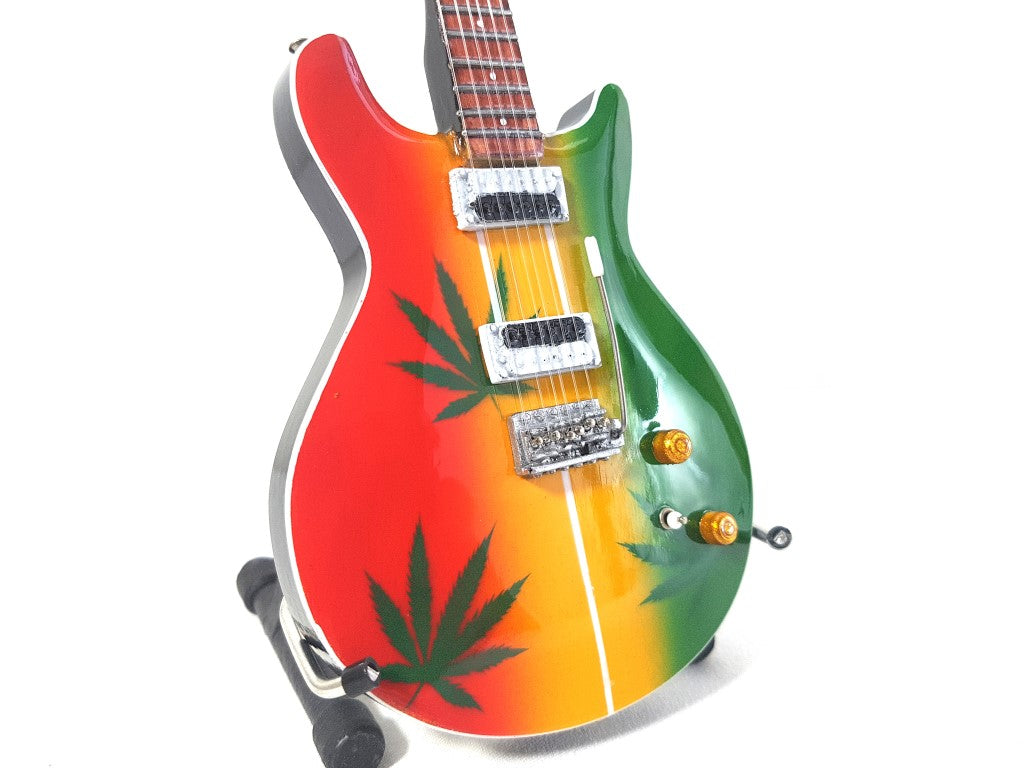 Mini guitar in the style of Bob Marley Tribute Ganja MGT-0468