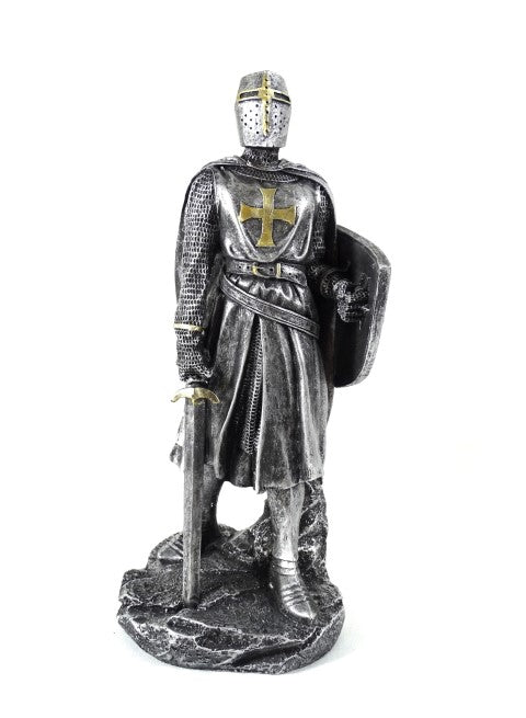 Figurină de cavaler cruciat 30cm cu gravură