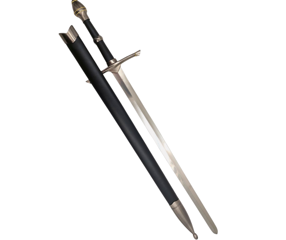 Espada de Cavaleiro em Aço com Bainha, 105 cm — Réplica elegante em aço inoxidável com possibilidade de gravação