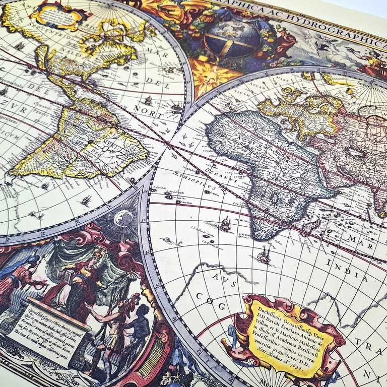 Map of the World 1630 - J. Hondius reprint - M1630 - Gift for a Historian