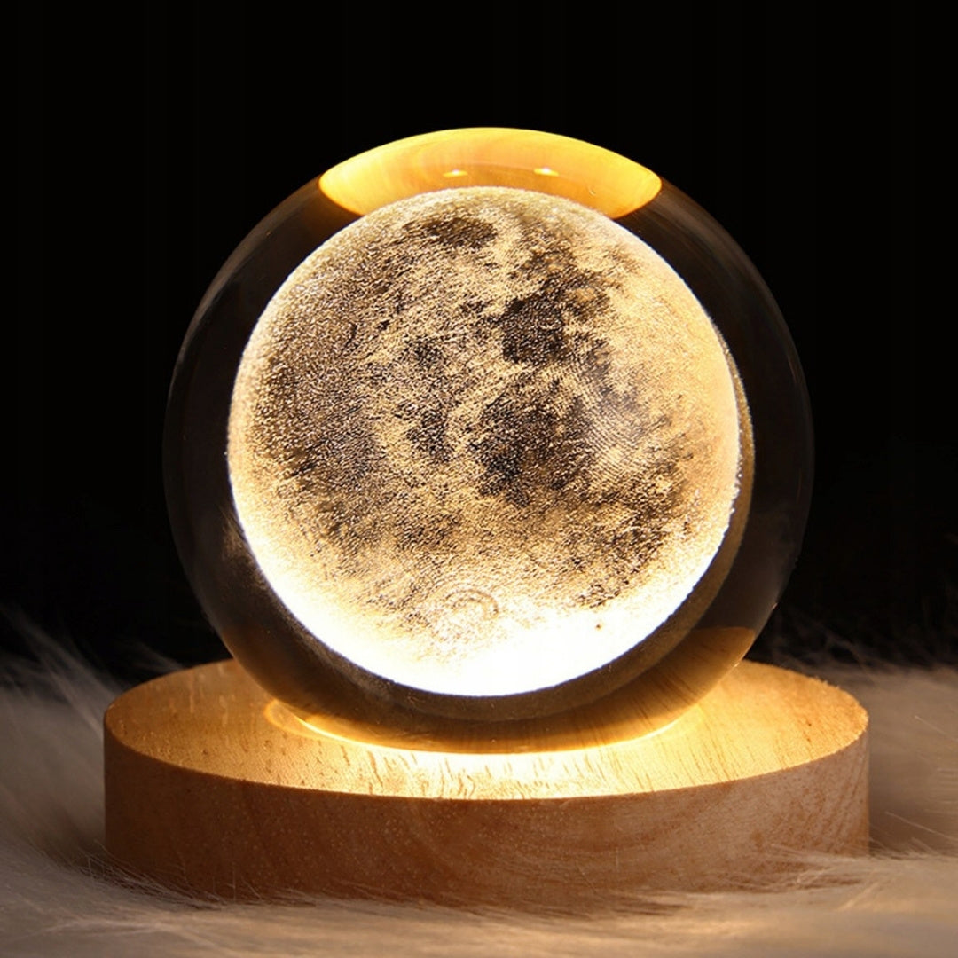 3D Glass Moon Sphere - LED USB Night Light - Desk Gadget
- KKS