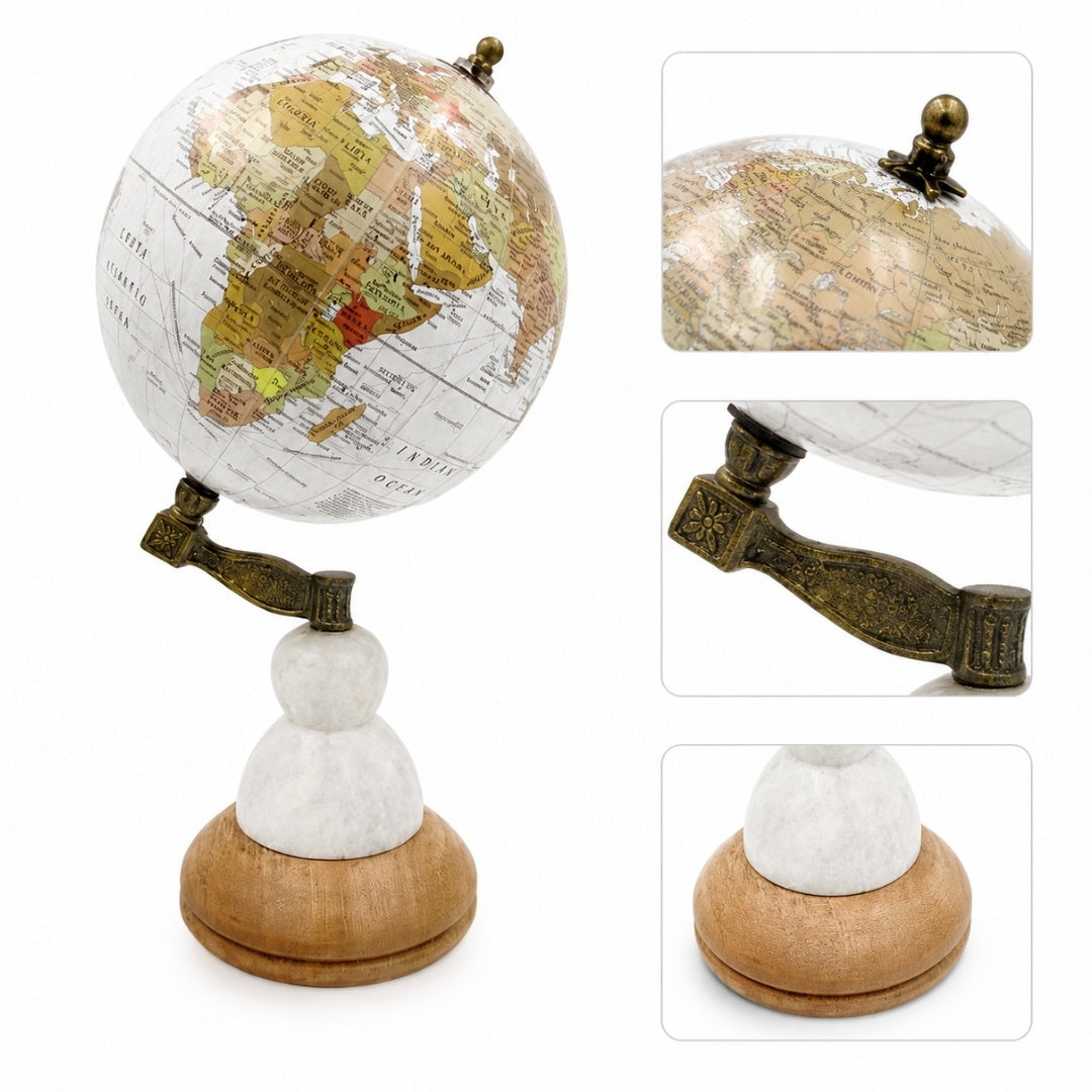 Voyager Decorative Globe on a Marble and Wooden Base – GLB-108