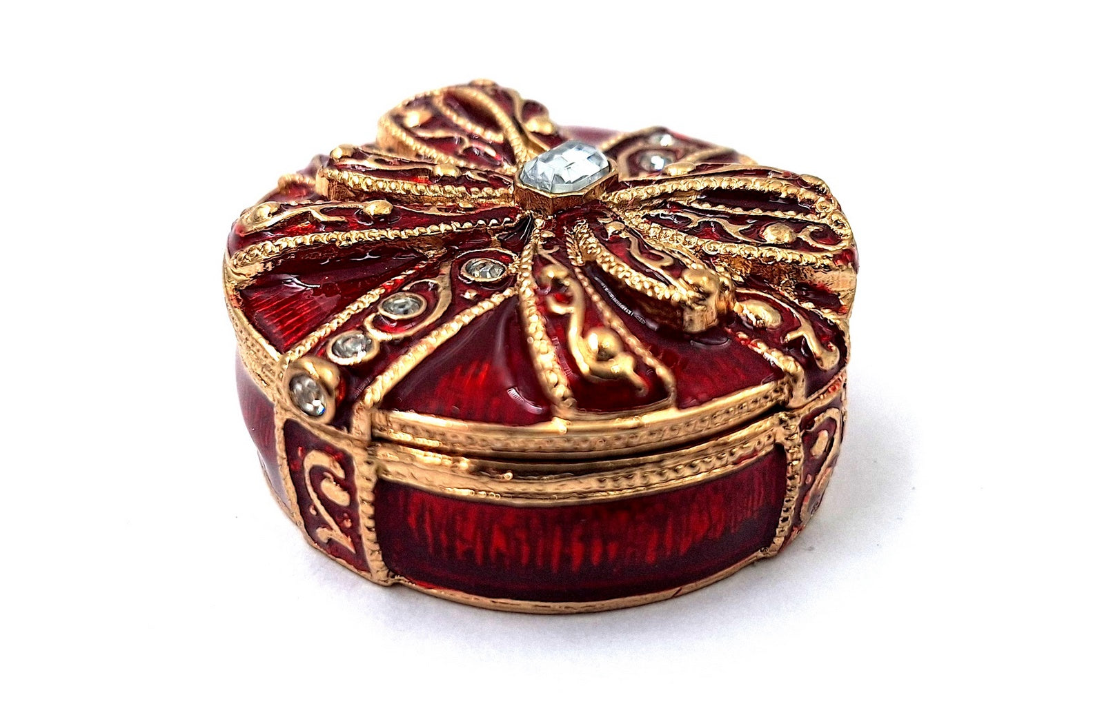 Cutiuță metalică de cadou exclusivistă, cu cristale - B0118-08