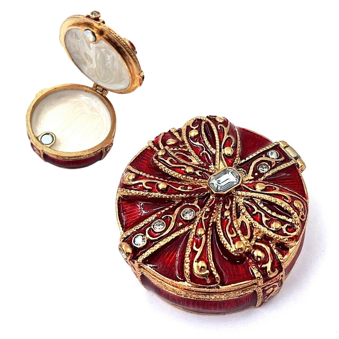 Cutiuță metalică de cadou exclusivistă, cu cristale - B0118-08
