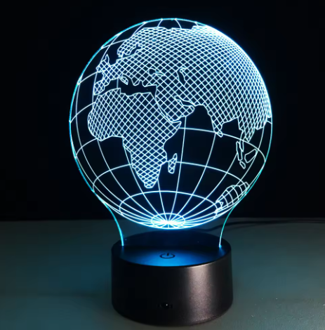 LED lampička - Glóbus - 7 různých barev - USB - P108