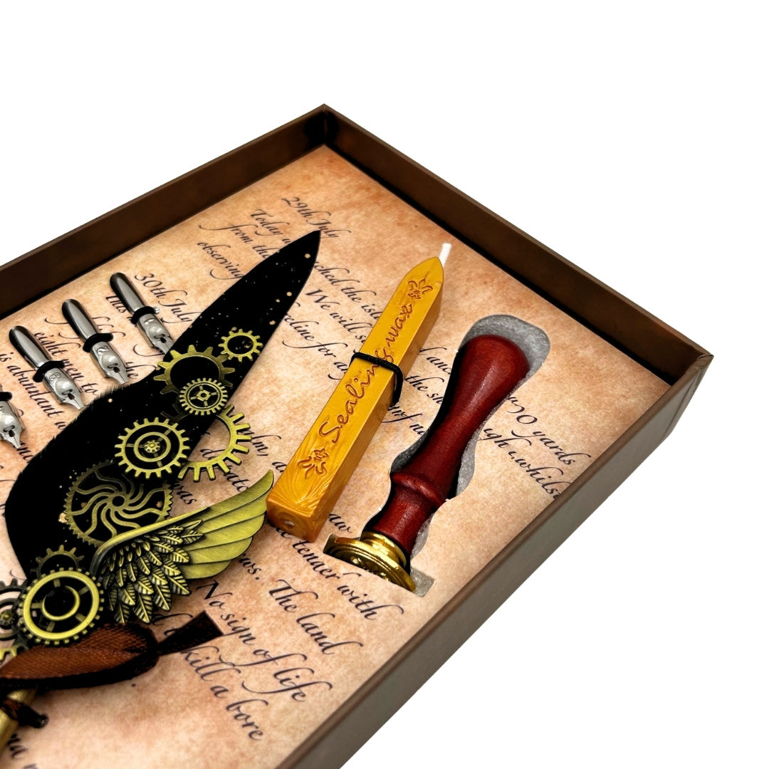 Premium Calligraphy Set Quill Pen - 6 Nibs Seal Pen Stand - EE16